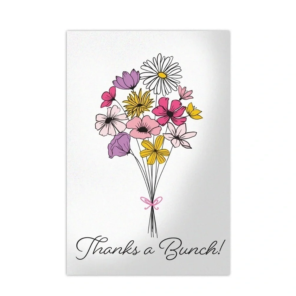 20 (4” x 6”) Thanks a Bunch Flat Thank You Cards Inserts BRAND NEW - Picture 2 of 7